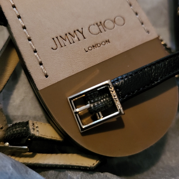 Jimmy Choo Nickel Chain trim Leather Sandals - Picture 4 of 12